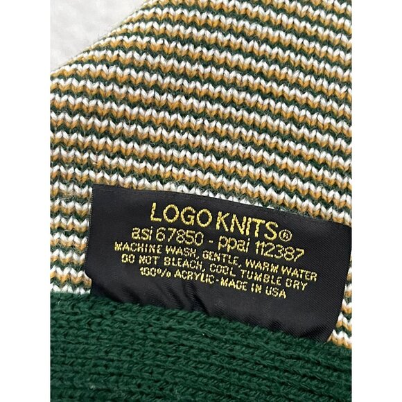 HALIFAX PLANTATION Logo Knits Blanket White Green 67x63 - Picture 8 of 9